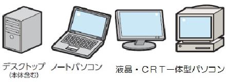 デスクトップ（本体含む）、ノートパソコン、液晶・CRT一体型パソコン