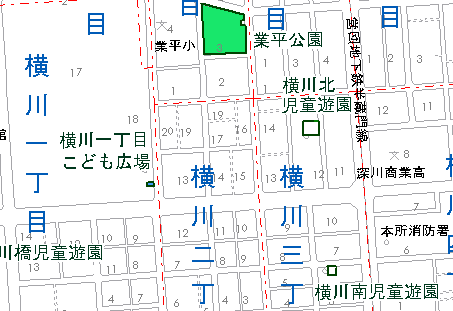 横川一丁目こども広場地図