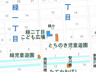 緑二丁目こども広場（緑二丁目7番7号）の案内図