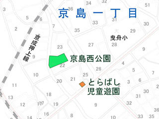 京島西公園（京島一丁目22番3号）の案内図