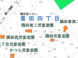 隅田第二児童遊園（墨田四丁目8番14号）の案内図