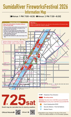 SumidaRiver Fireworks Festival Information Map