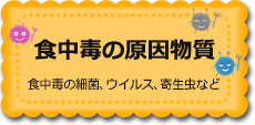 食中毒の原因物質　食中毒の細菌、ウイルス、寄生虫など