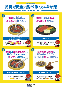 お肉を安全に食べるための4か条（すみだくチラシ）