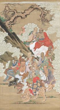 弘福寺の五百羅漢図ともとは一緒だった護国寺の五百羅漢図のうち、地獄からの飛来