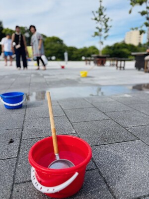 隅田公園での打ち水