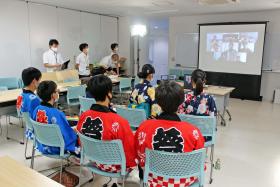 オンライン交流の学校の様子