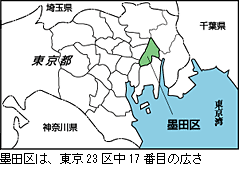 墨田区は、東京23区中17番目の広さ