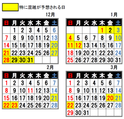 混雑予想スケジュール