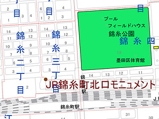 JR錦糸町北口モニュメントの案内図