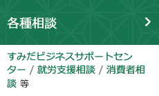 各種相談（すみだビジネスサポートセンター / 就労支援相談 / 消費者相談 等）