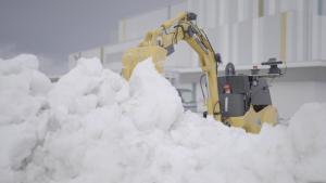 除雪の実証実験の様子のお写真