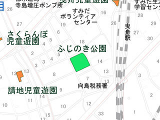 ふじのき公園（東向島二丁目7番5号）の案内図