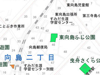 東向島ふじ公園（東向島二丁目46番7号）の案内図