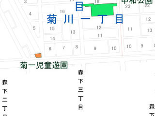 菊一児童遊園（菊川一丁目1番17号）の案内図
