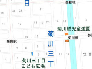 菊川橋児童遊園（菊川三丁目13番2号）の案内図