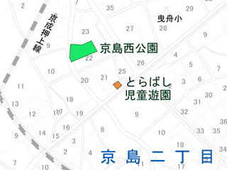 とらばし児童遊園（京島一丁目21番9号）の案内図