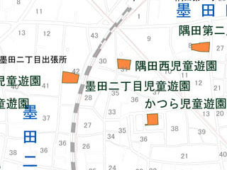 墨田二丁目児童遊園（墨田二丁目42番4号）の案内図