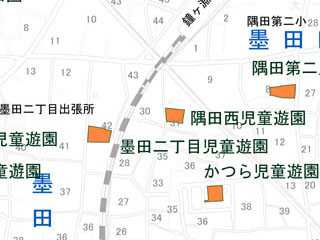 隅田西児童遊園（墨田三丁目31番2号）の案内図