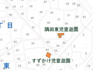 隅田東児童遊園（墨田四丁目52番12号）の案内図