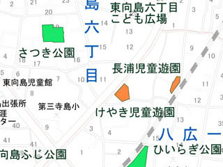 長浦児童遊園（八広一丁目8番18号）の案内図